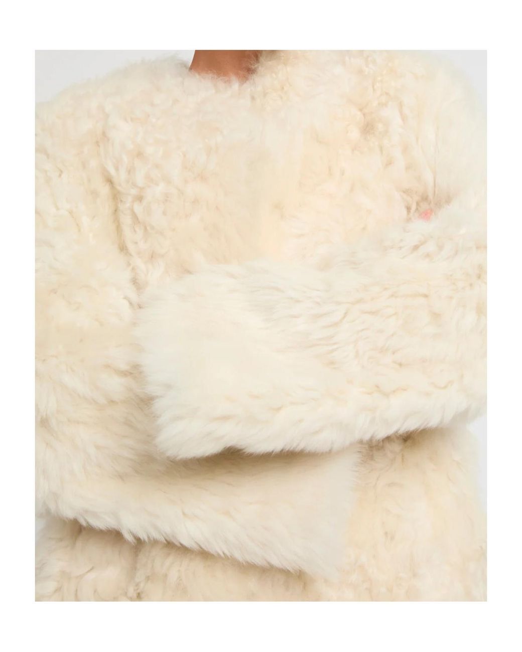 Yves Salomon Natural Extra Long Toscana Lambskin Coat