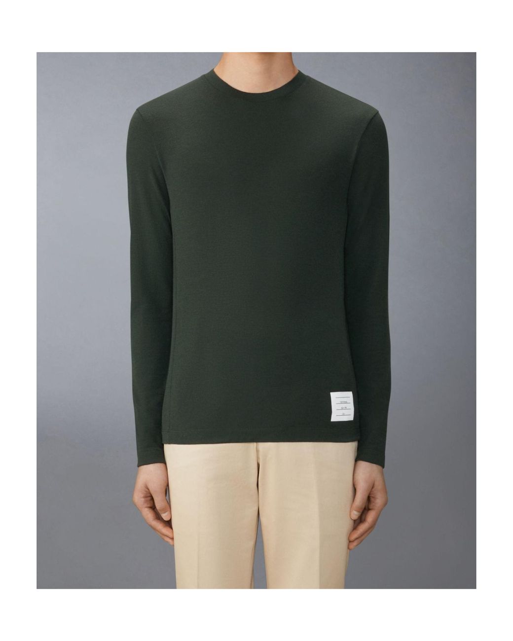 Thom Browne Green Jersey-Bar T-Shirt for men