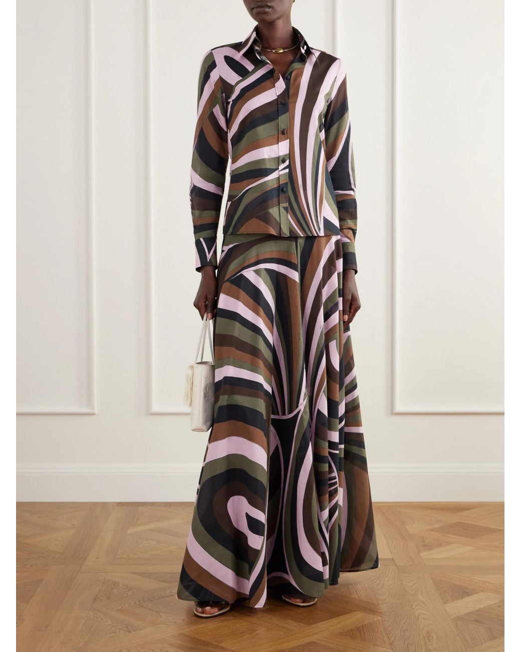 Emilio Pucci Black Long Printed Dress