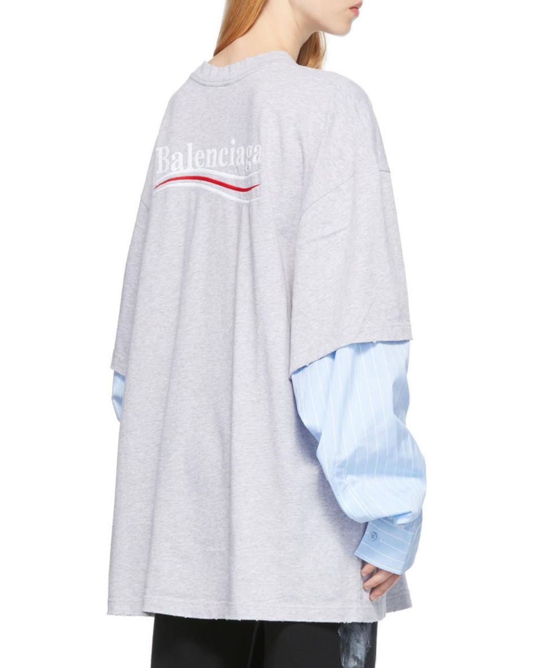 Balenciaga Gray T-Shirt Political Campaign Layered for men