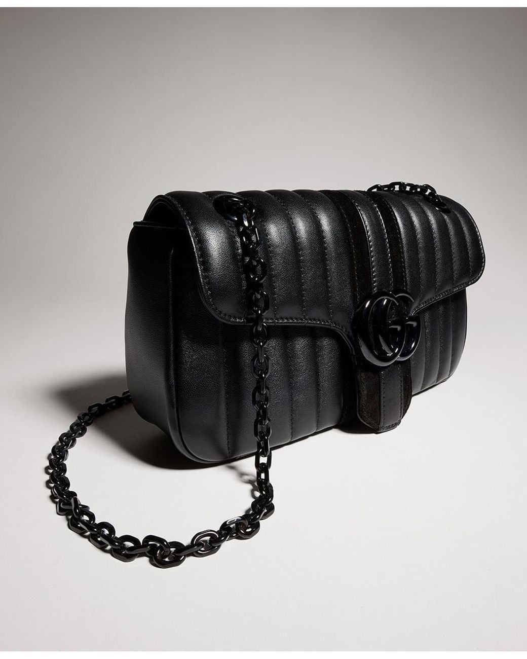 Gucci Black Jetset Gg Marmont Medium Shoulder Bag