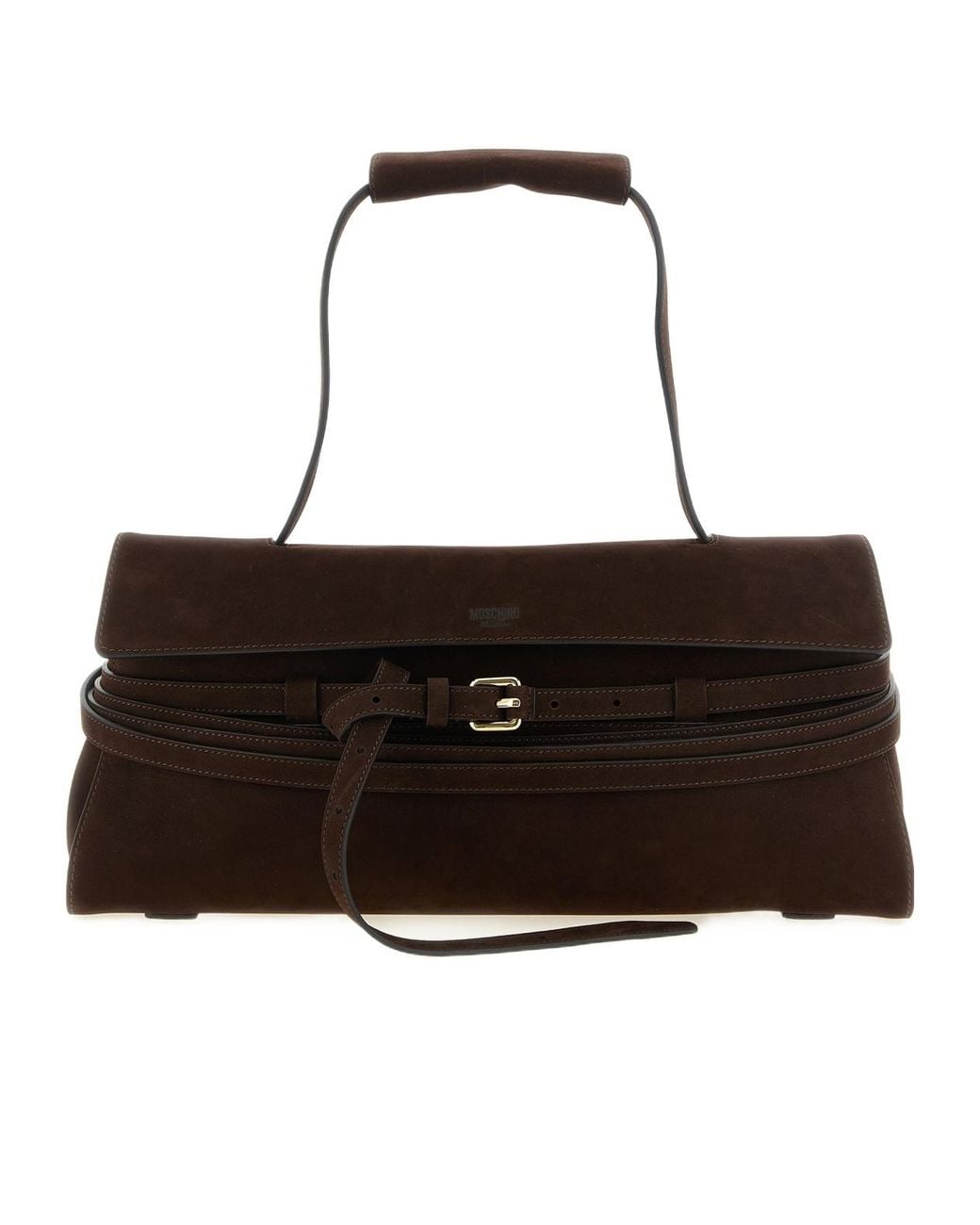 Moschino Black Tie Me Belt-Detail Shoulder Bag