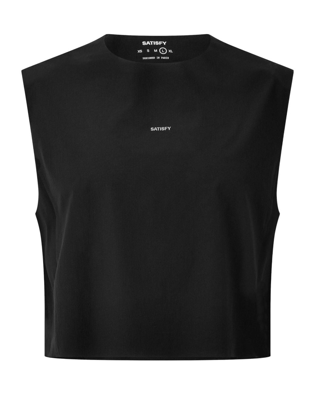 Satisfy Black Lightweight Breathable Running Tank Top for men