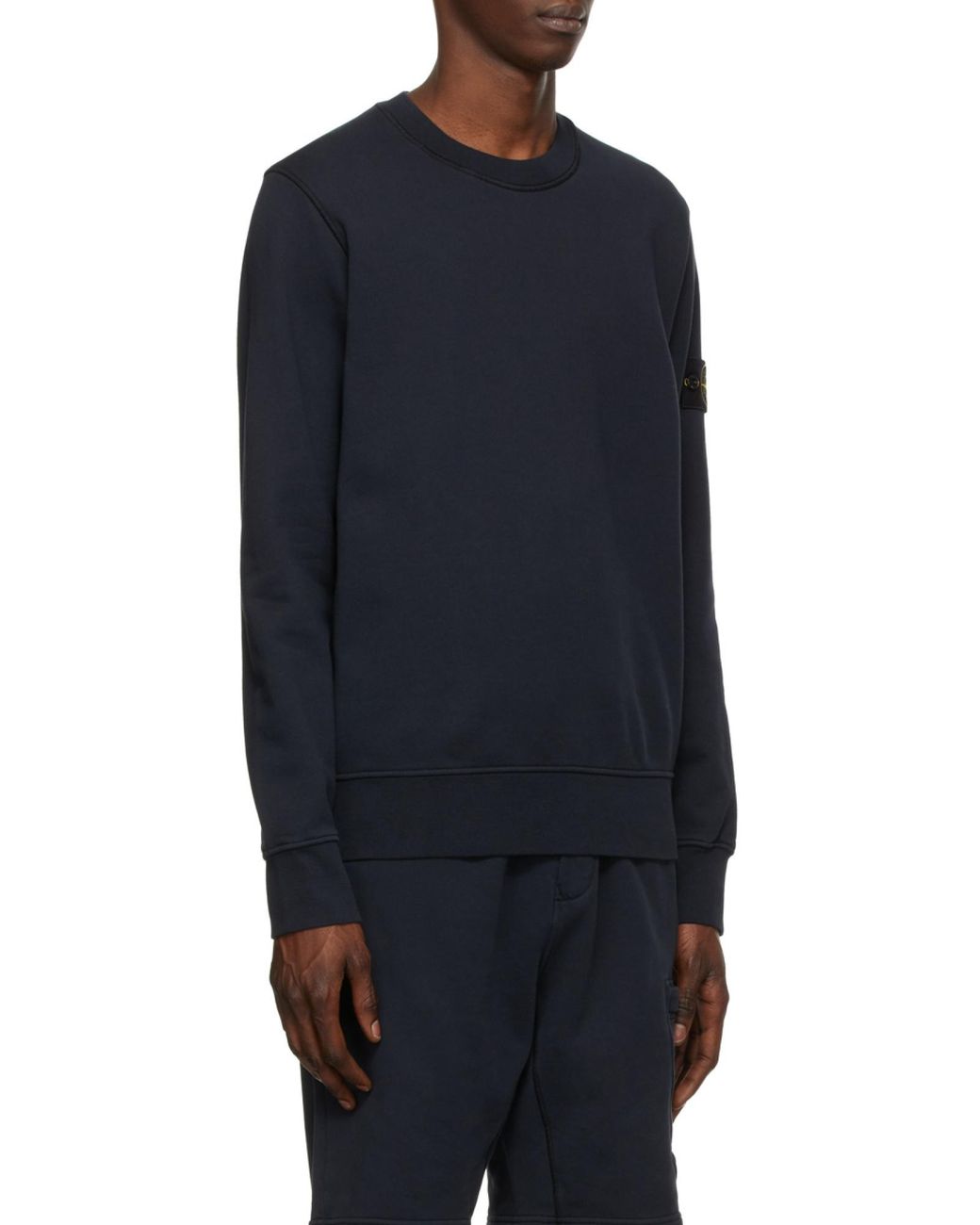 Stone Island Blue Compass Patch Crewneck Sweatshirt for men