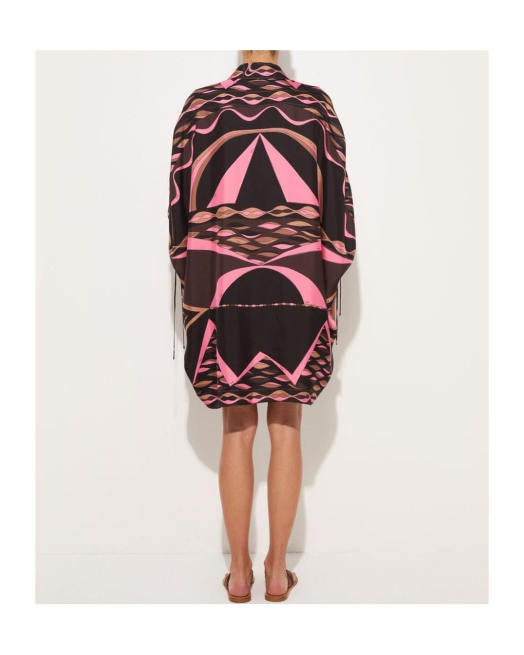 Emilio Pucci Multicolor Dune Print Silk Kaftan