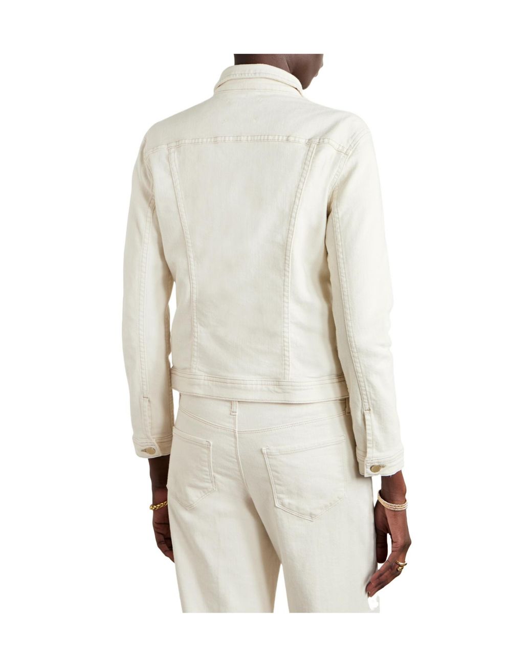 L'Agence White Stretch-Denim Jacket