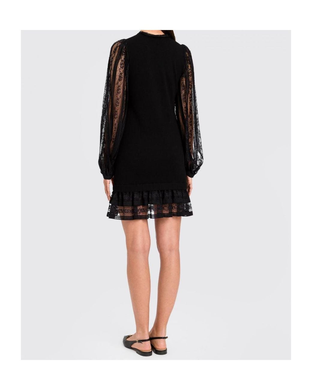 Twinset Black Lace Sleeve Mini Dress