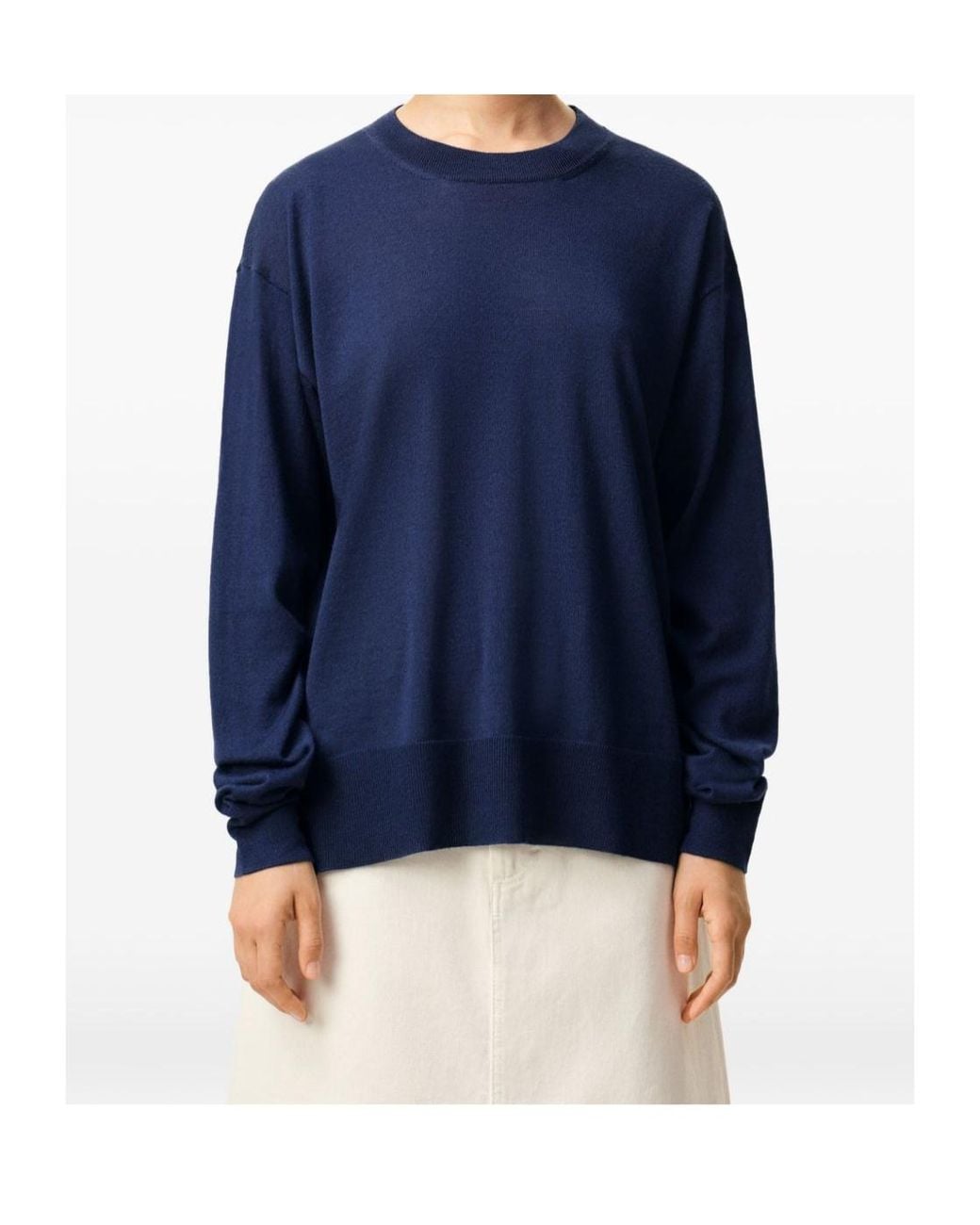 AMI Blue Round-Neck Knitwear for men
