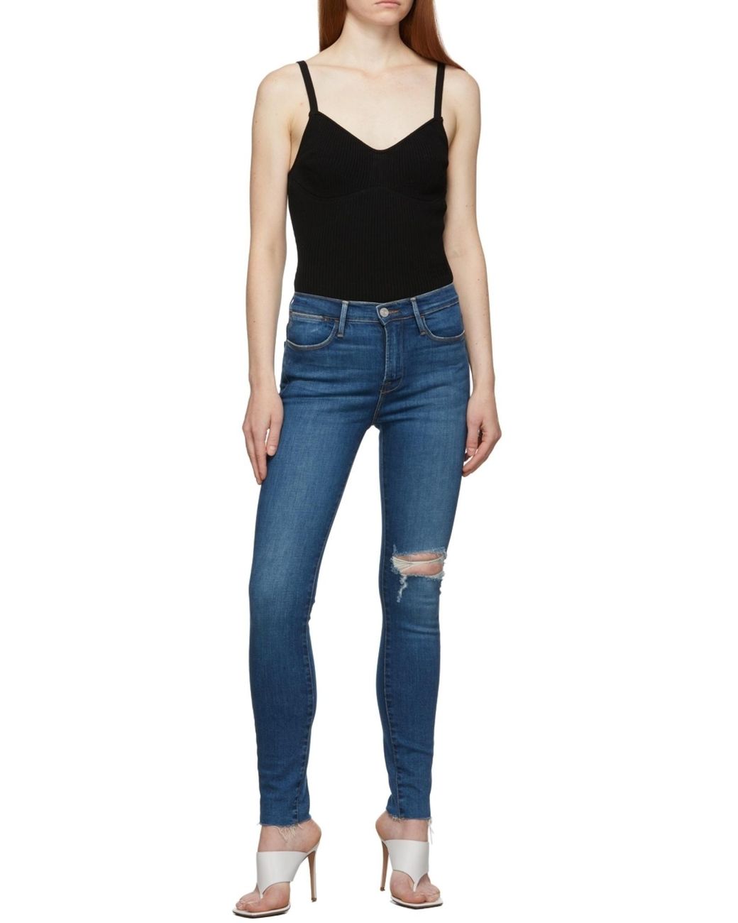 FRAME Black Ribbed Leotard