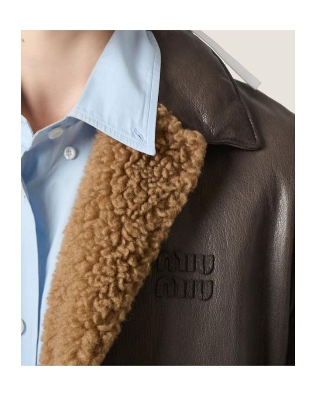 Miu Miu Brown Leather Coat