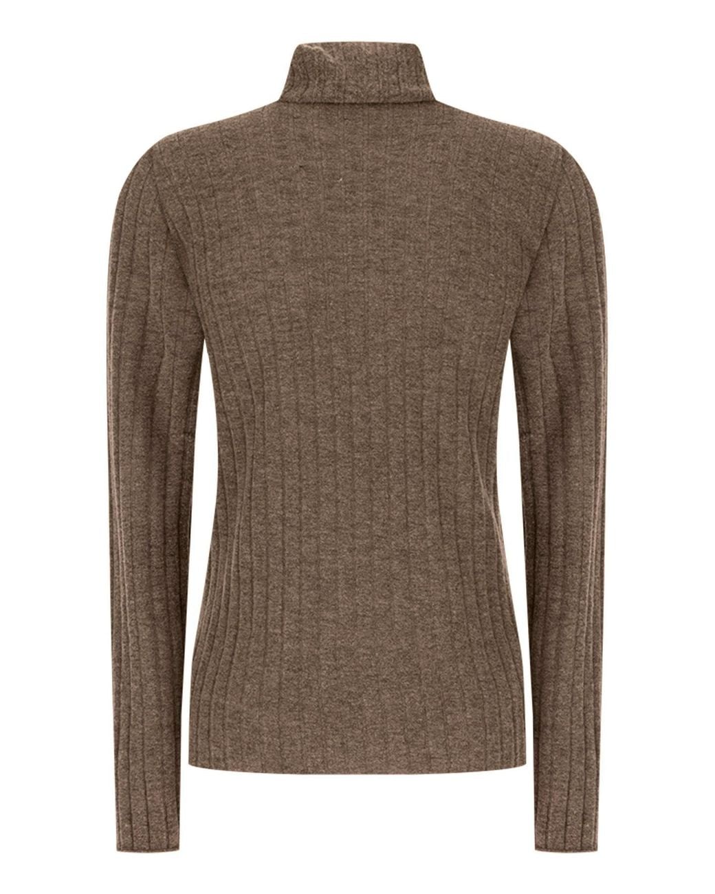 Peserico Brown Slim-Fit Long-Sleeve Turtleneck Knit Top