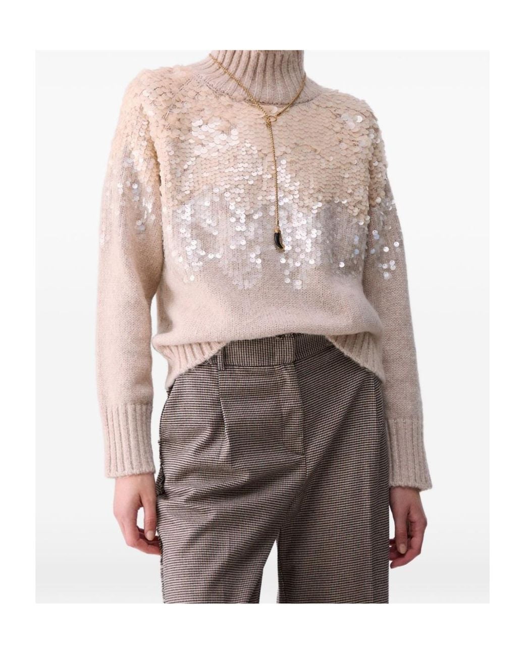 Liu Jo Pink Wool Sweater With Sequins