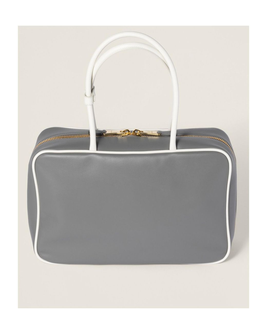 Miu Miu Gray Beau Zipped Tote Bag