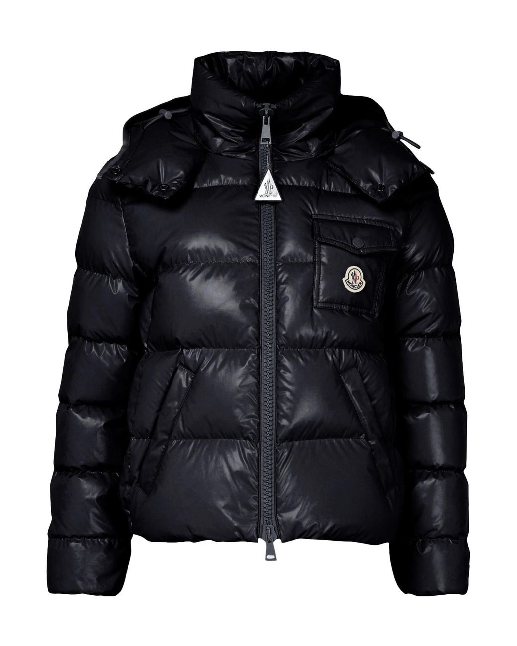 Moncler Black Logo-Stamped Down Jacket