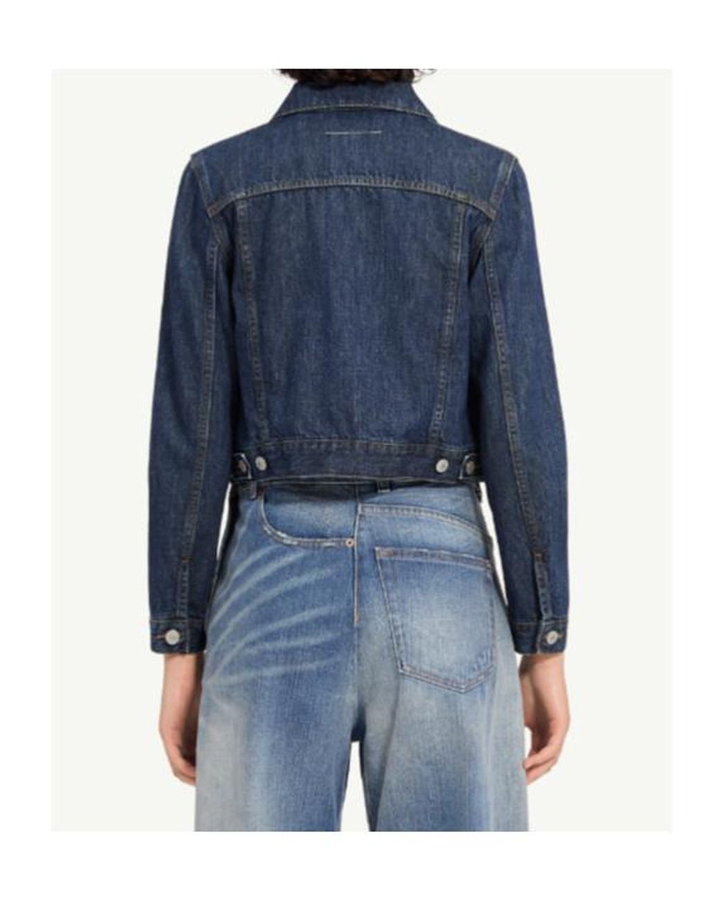 MM6 by Maison Margiela Blue Cropped Denim Jacket
