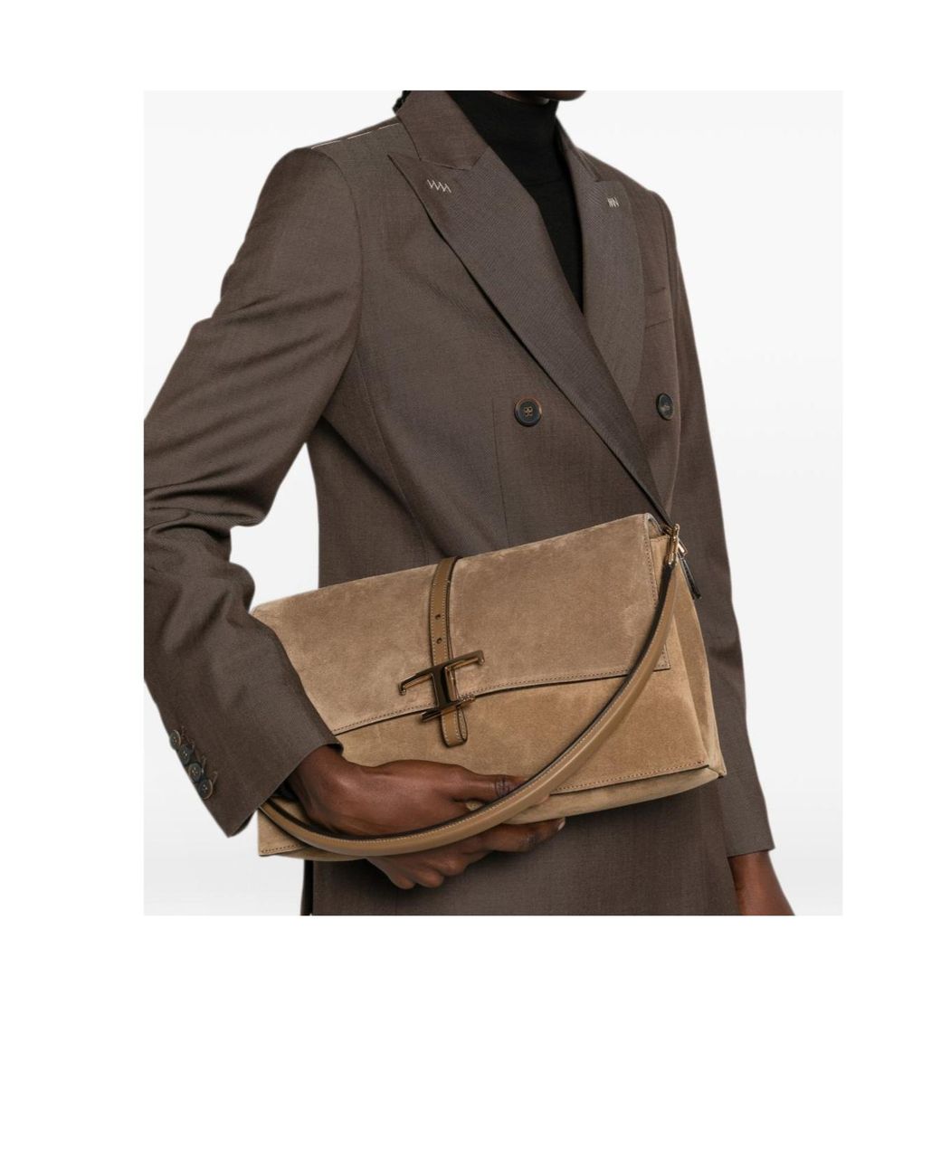 Tod's Brown T Timeless Flap Shoulder Bag