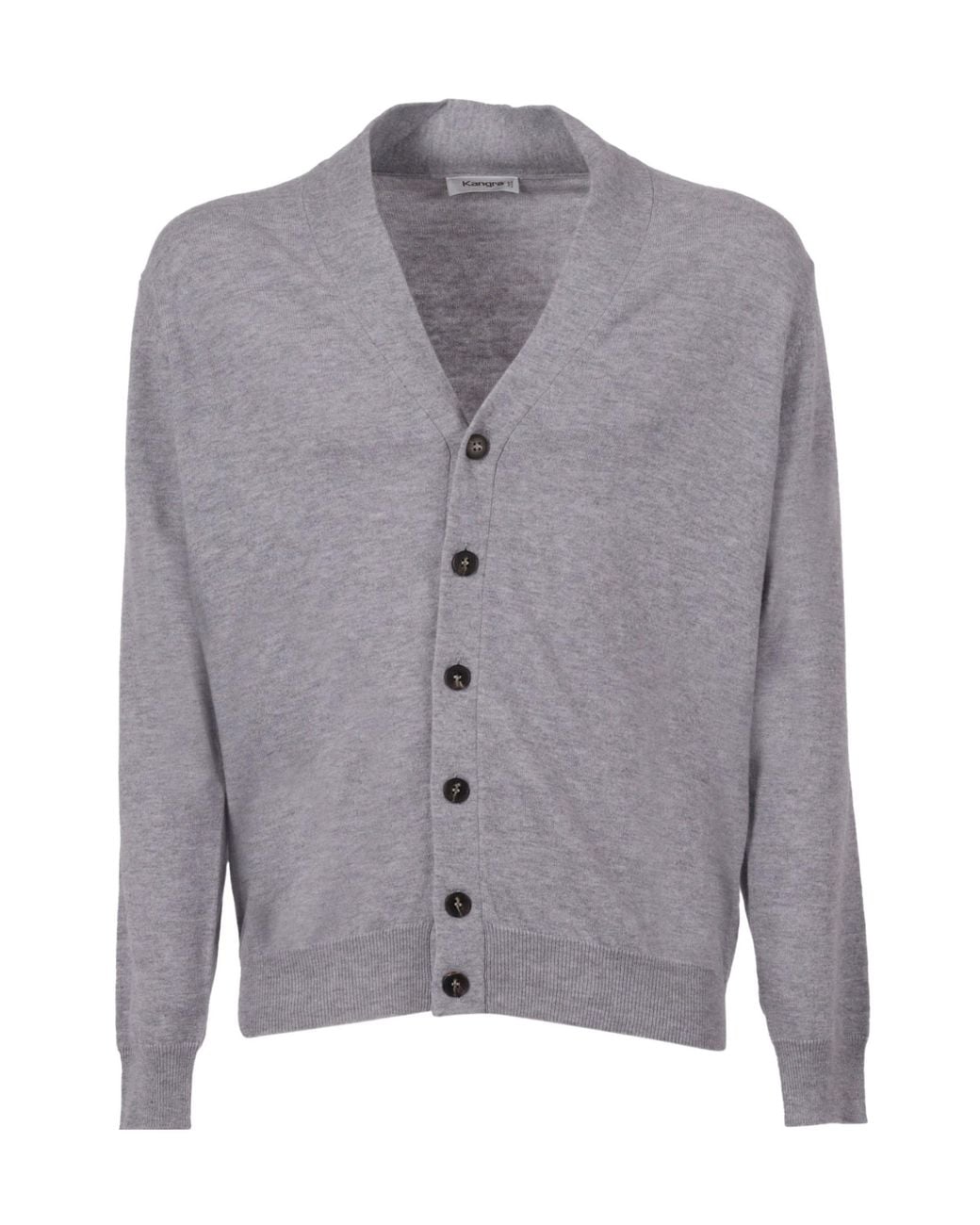 Kangra Cashmere Gray Kangra Shawl Collar Cardigan for men