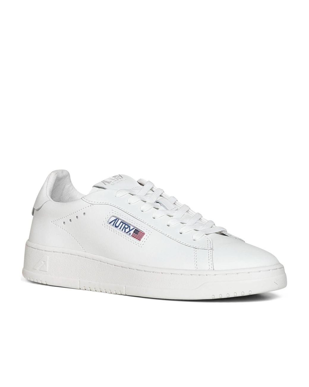 Autry White Dallas Lace-Up Sneakers for men