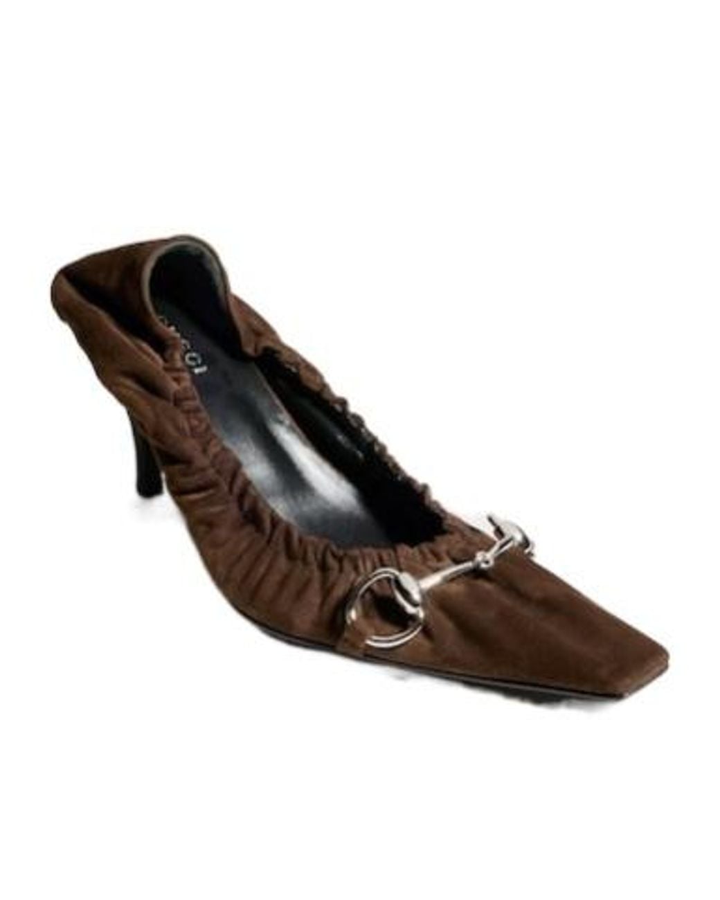 Gucci Brown Vittoria Pump With Elastic
