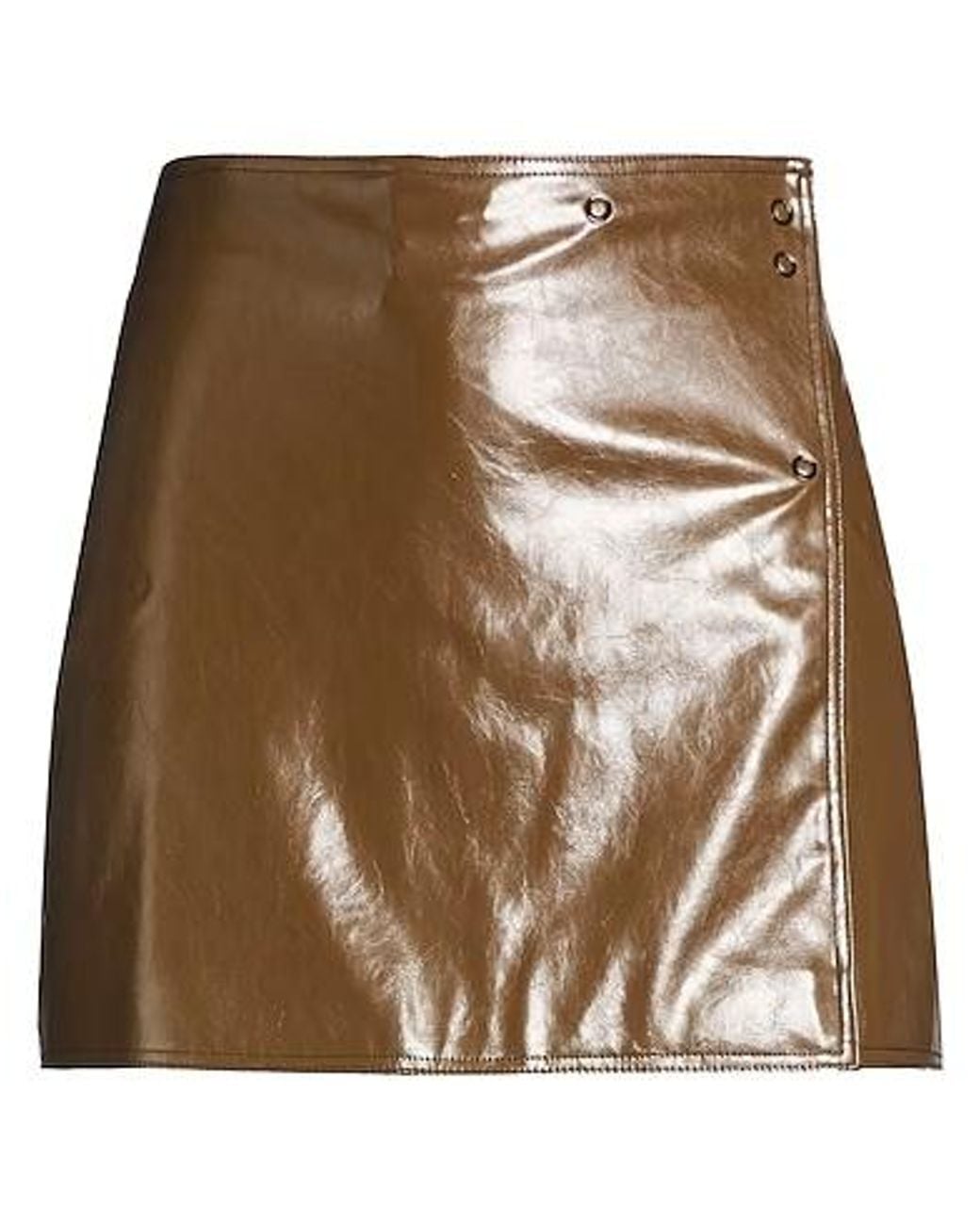 Ganni Brown Solid Color Wrap Skirt