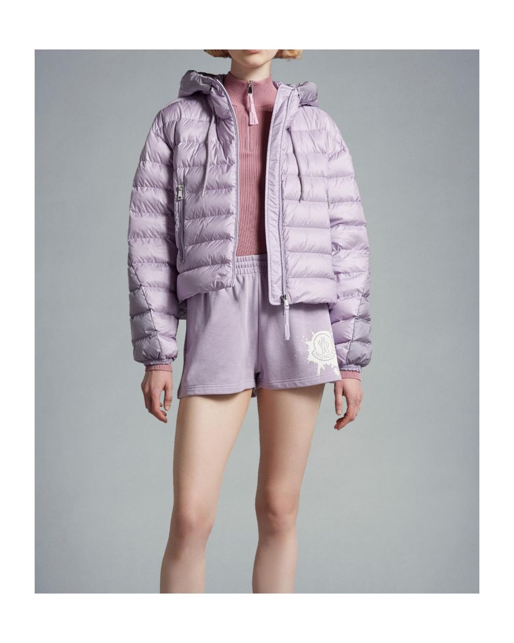 Moncler Purple Logo Shorts