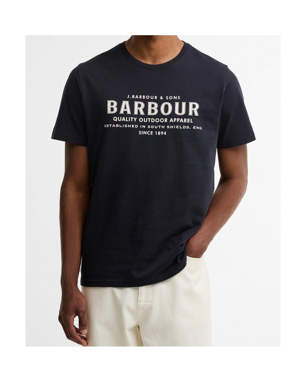 Barbour Blue Moorside Logo Tailored T-Shirt for men