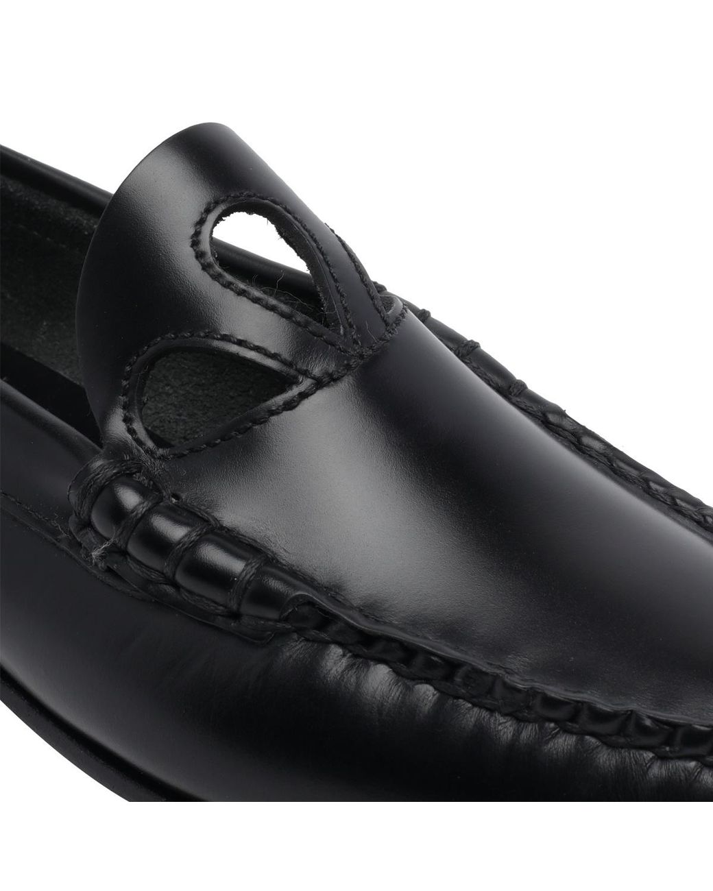 Hereu Black Anancla Cut-Out Slip-On Loafers