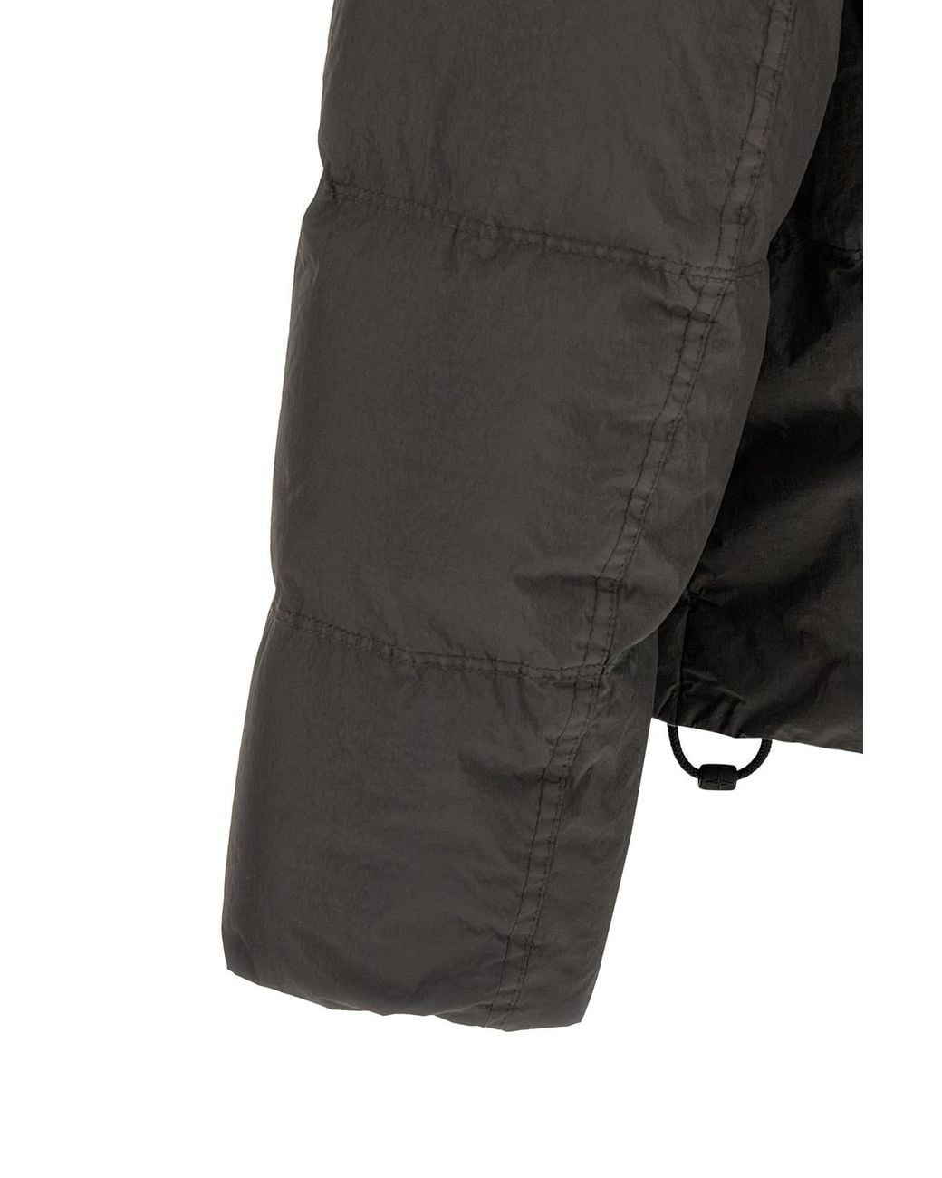 Stone Island Gray High Collar Down Jacket for men