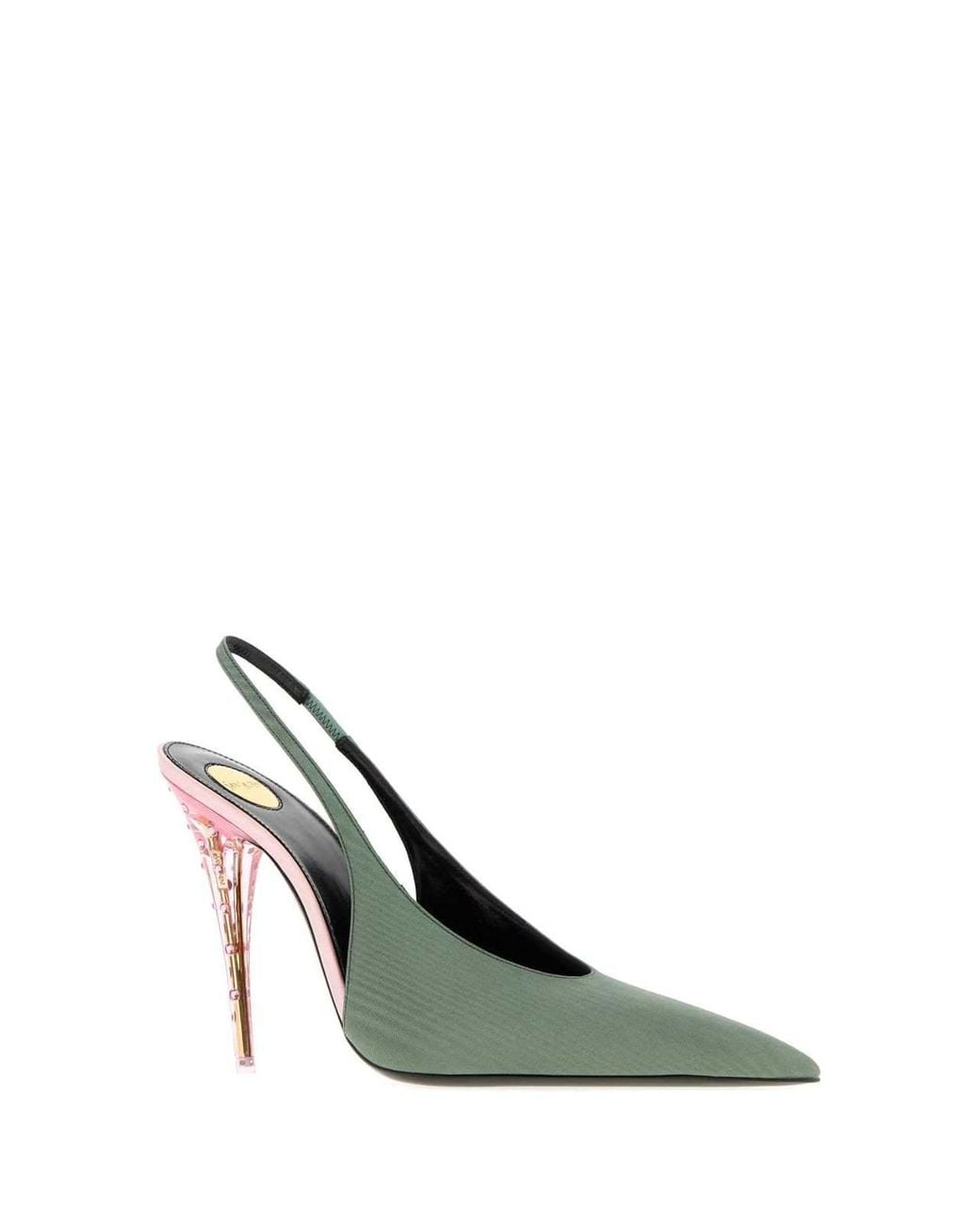 Saint Laurent Green Loredana 110 Slingback Heeled Pumps