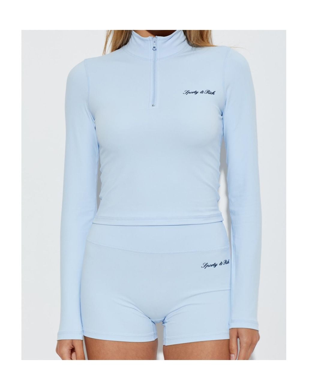 Sporty & Rich Blue Long-Sleeved Top