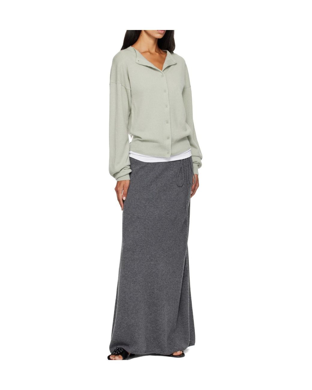 LE17SEPTEMBRE Gray Moro Cashmere Knit Cardigan