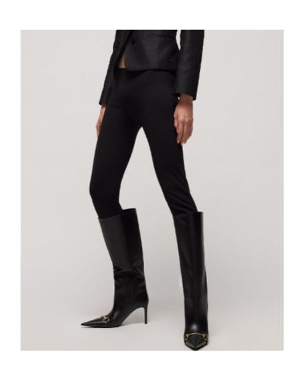 Gucci Black Donna Slip-On Pointed-Toe Boots