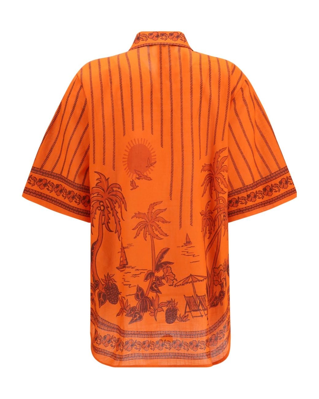 ALÉMAIS Orange Printed Oversized Shirt