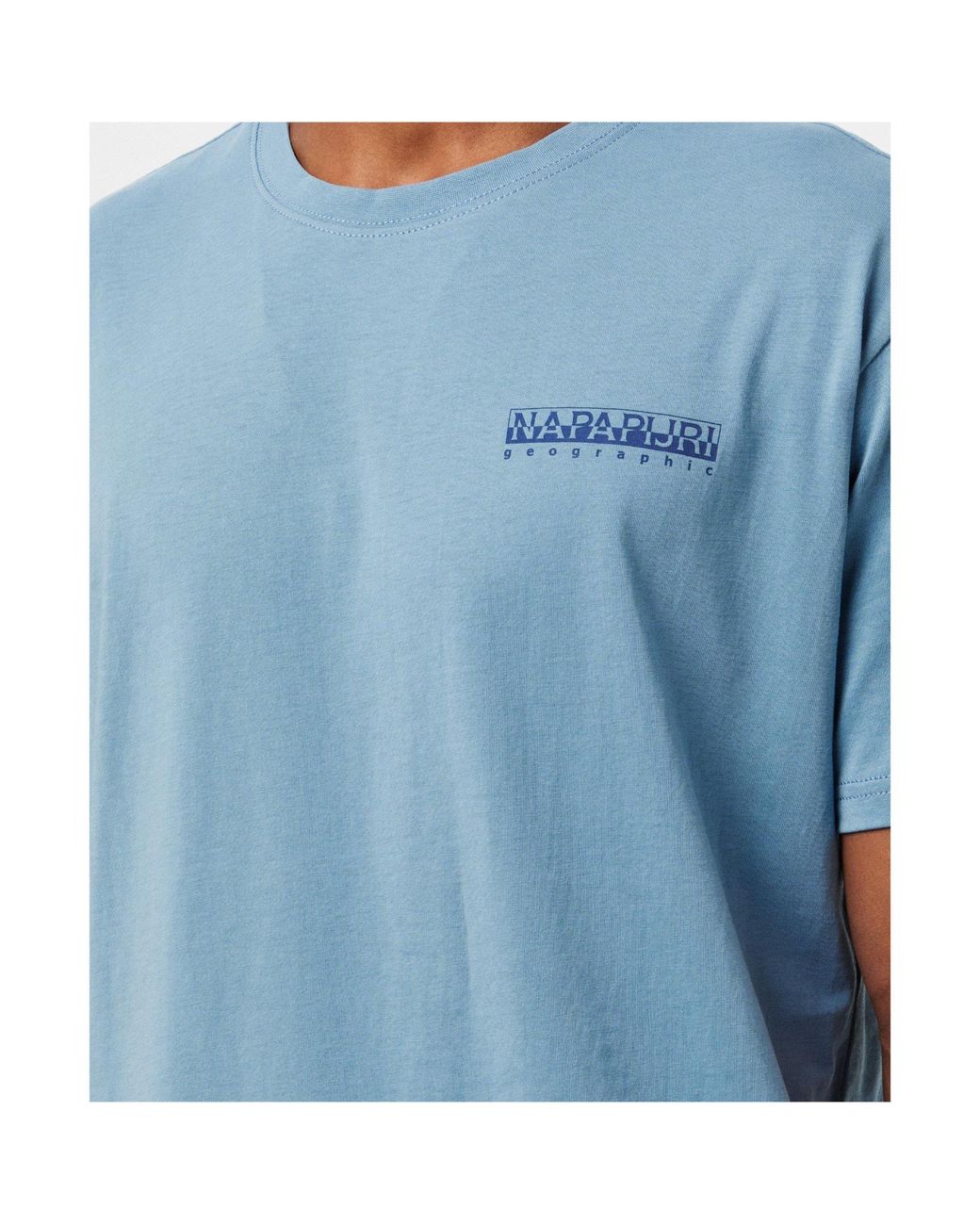 Napapijri Blue Logo Crew Neck T-Shirt for men