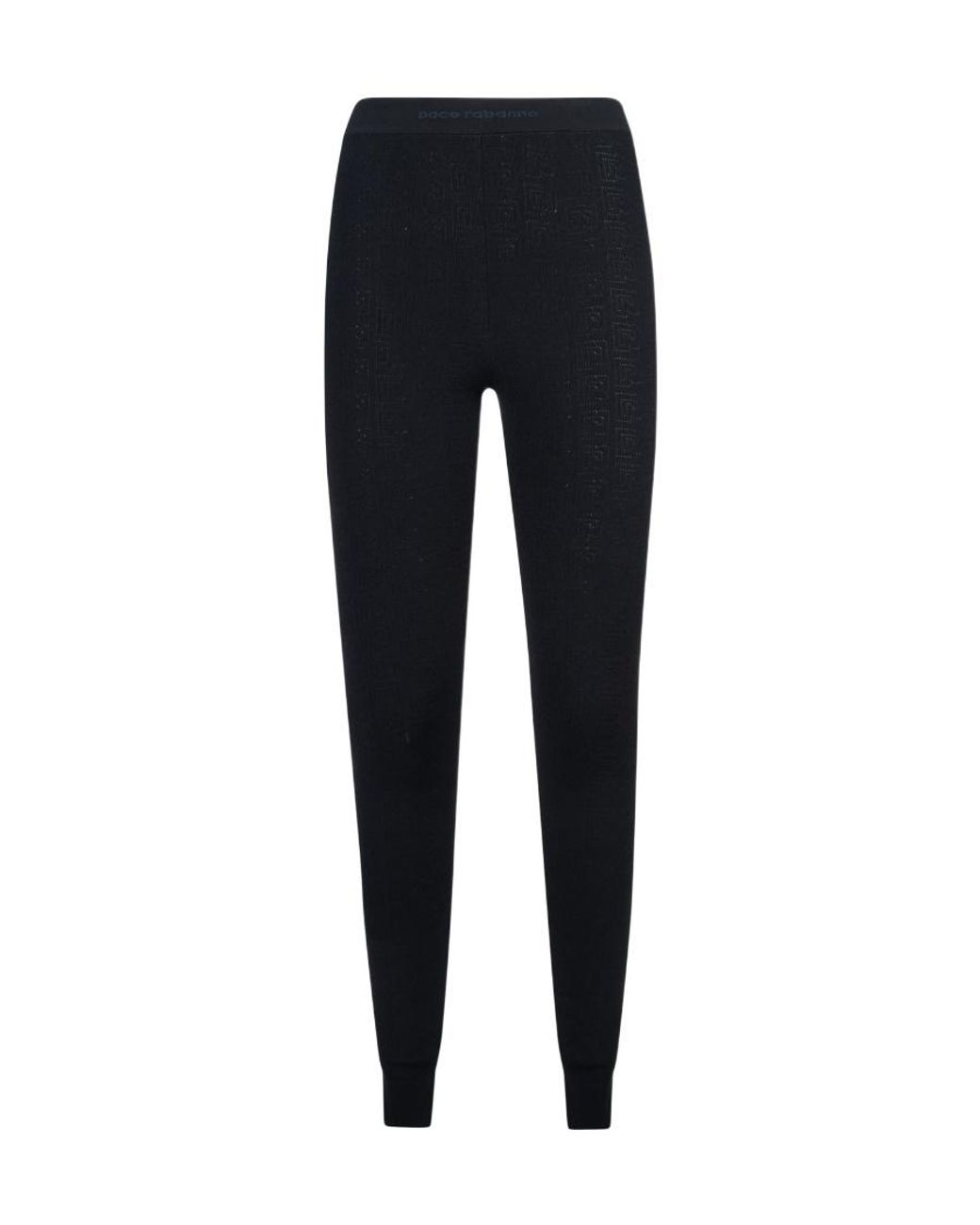 Rabanne Blue High Waist Logo Waistband Leggings