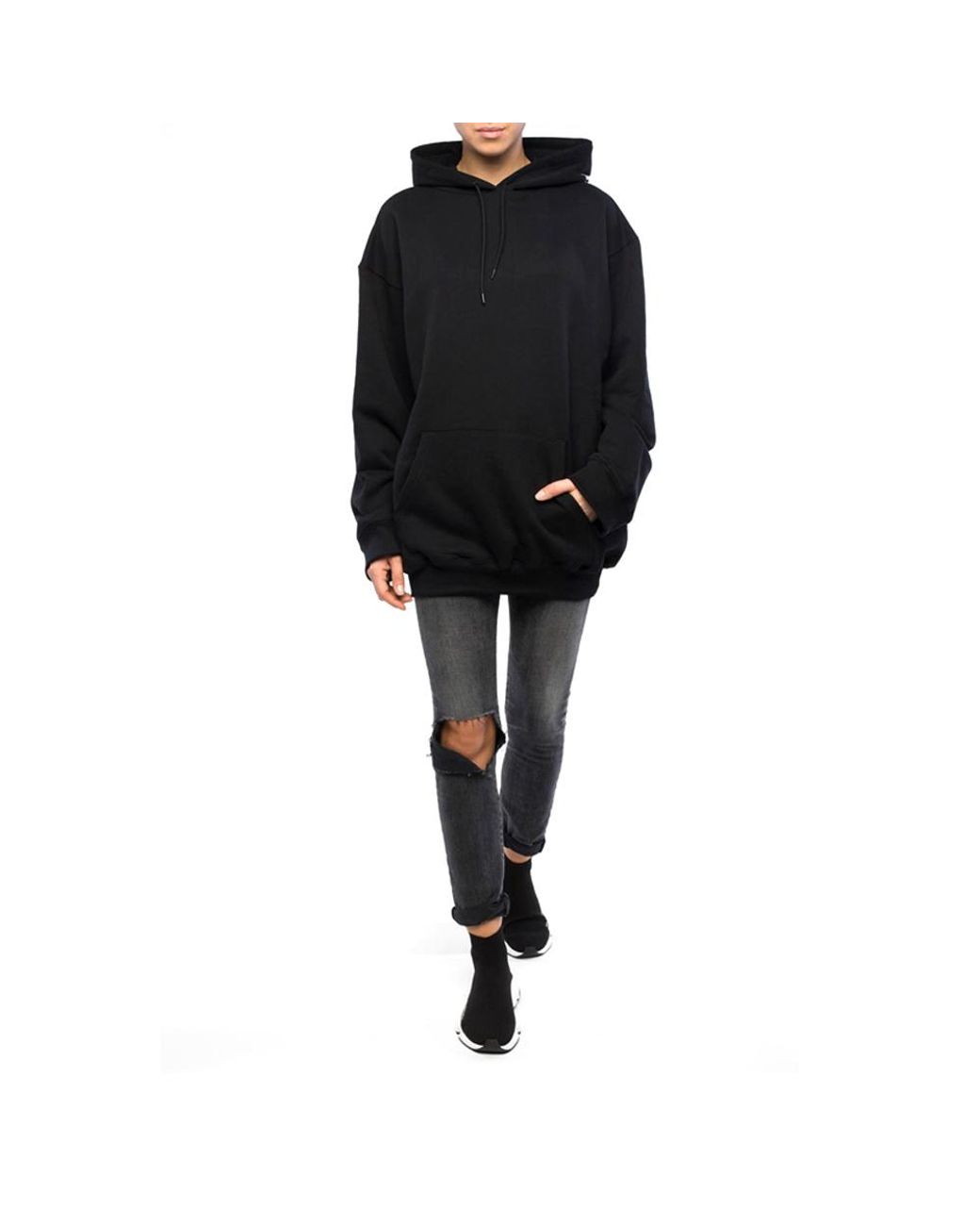 Balenciaga Black Oversized Logo Hoodie