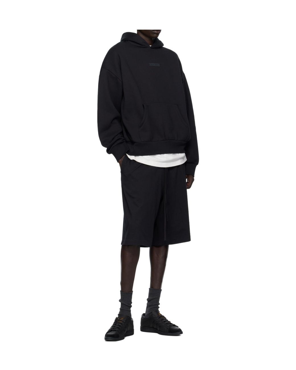 Fear Of God Black Logo Hooded Sweatshirt for men