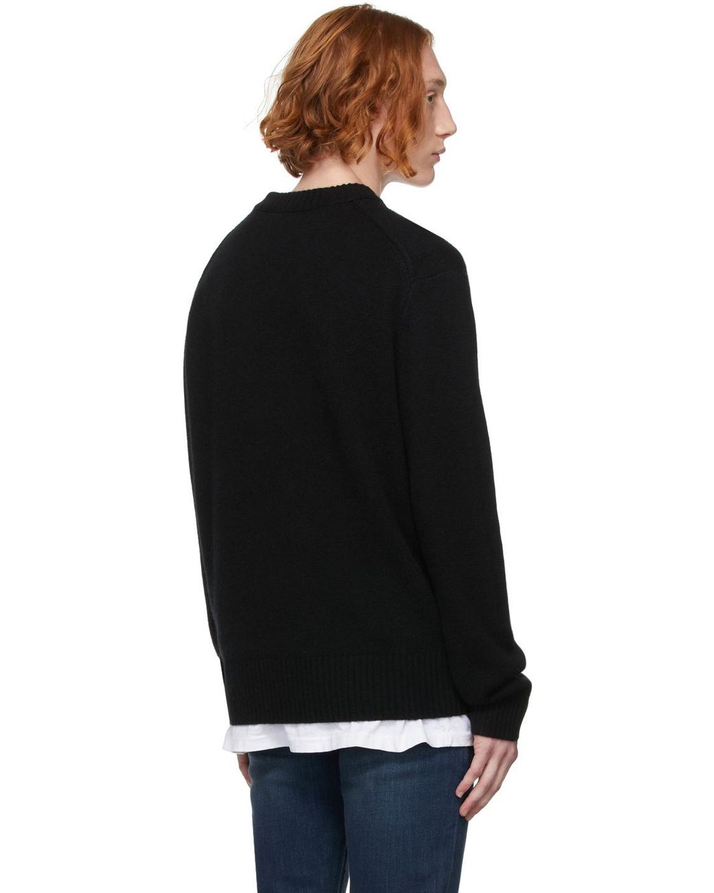 FRAME Black Cashmere Crew-Neck Sweater for men