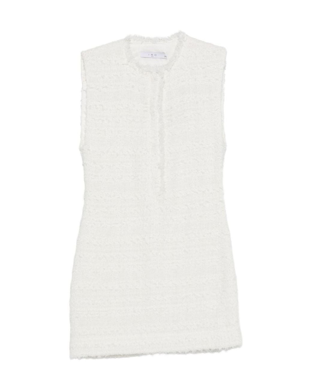 IRO White Tweed Sleeveless Mini Dress