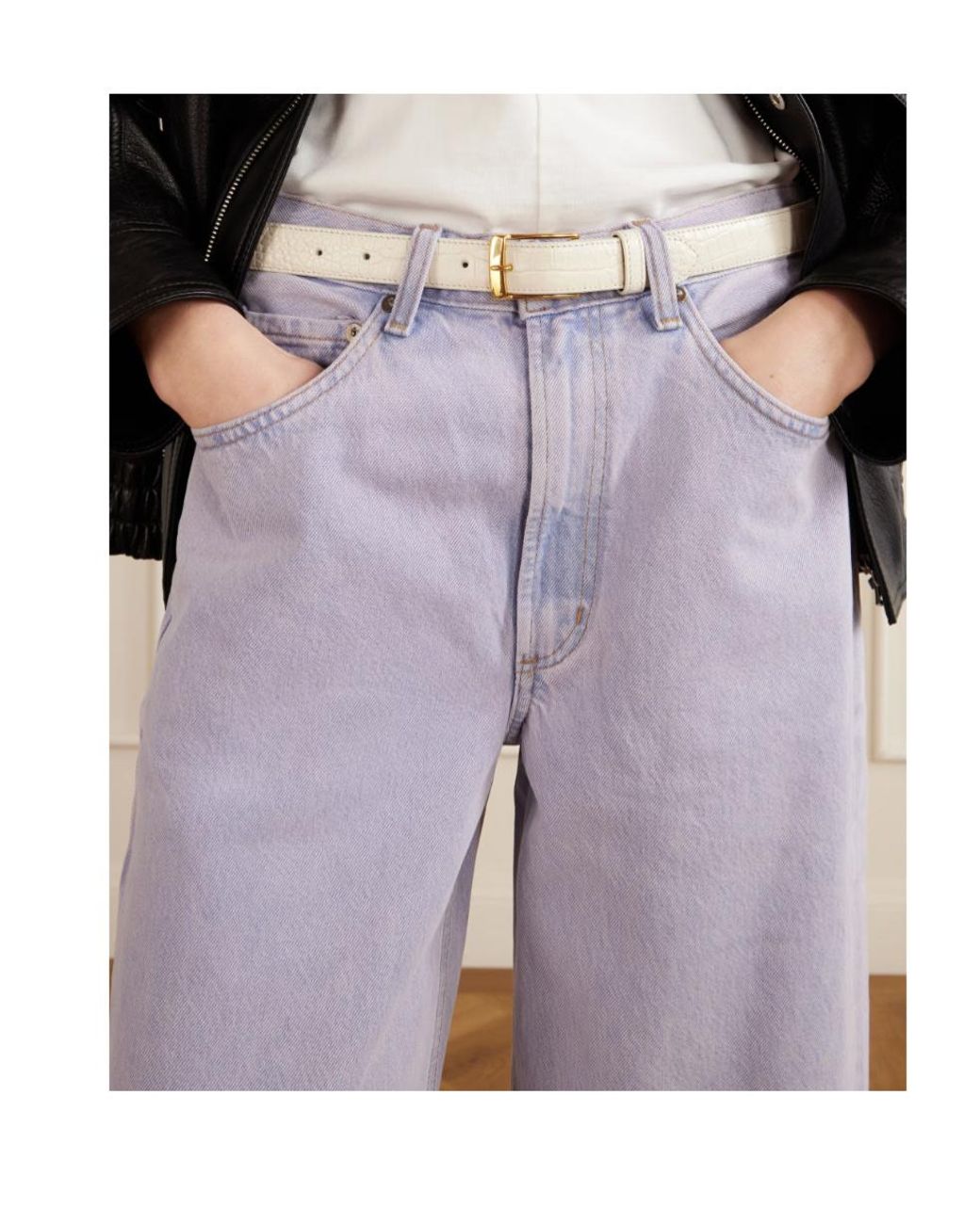 Agolde Purple High-Waisted Wide-Leg Jeans