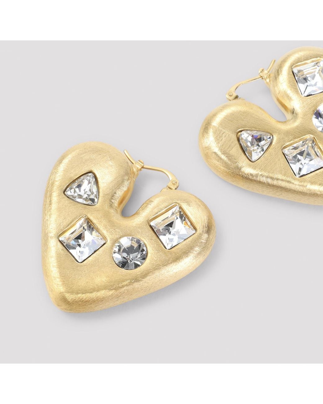 Jacquemus Metallic Sculpted Heart Hoop Earrings