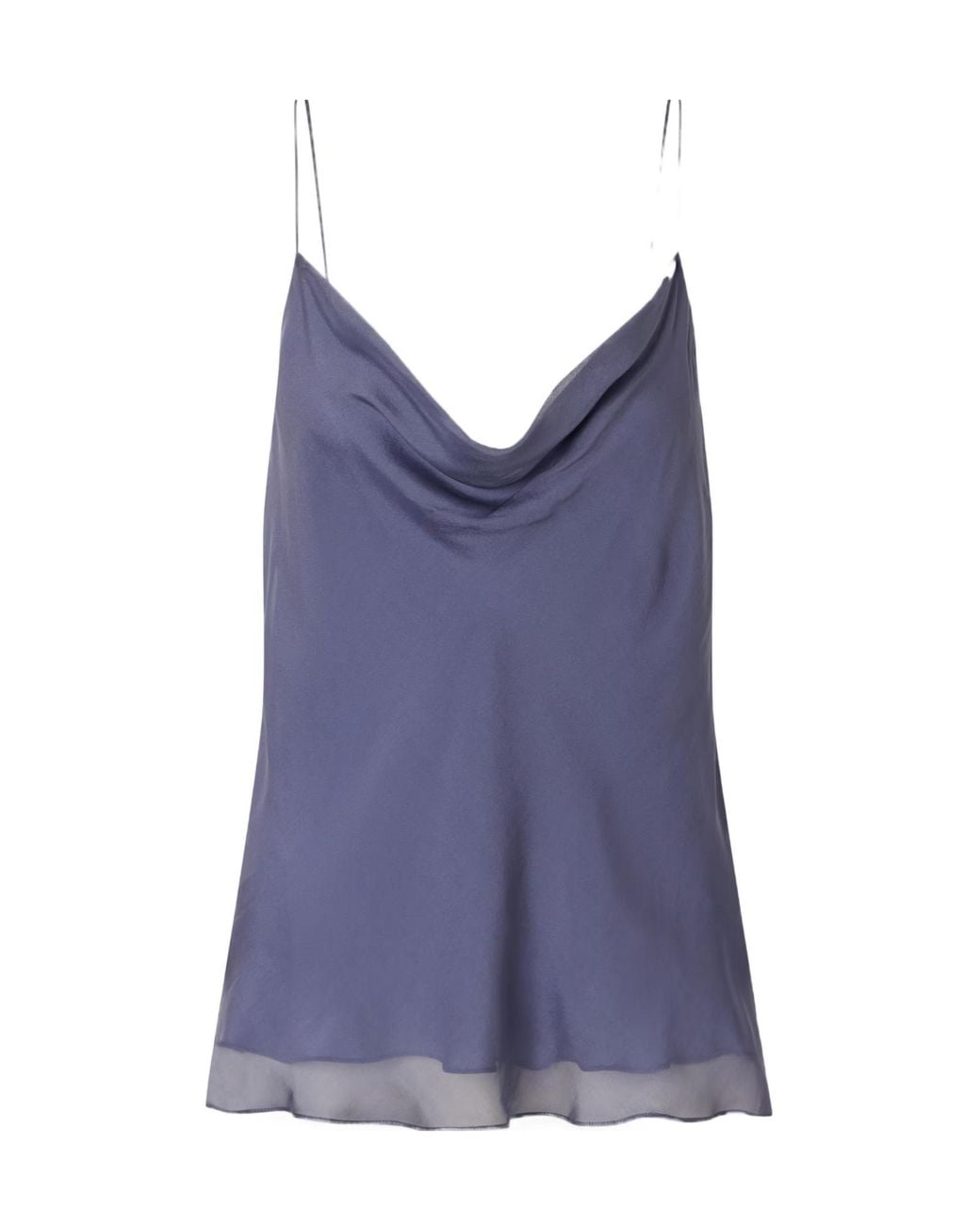 Kallmeyer Blue Zia Draped Silk Camisole
