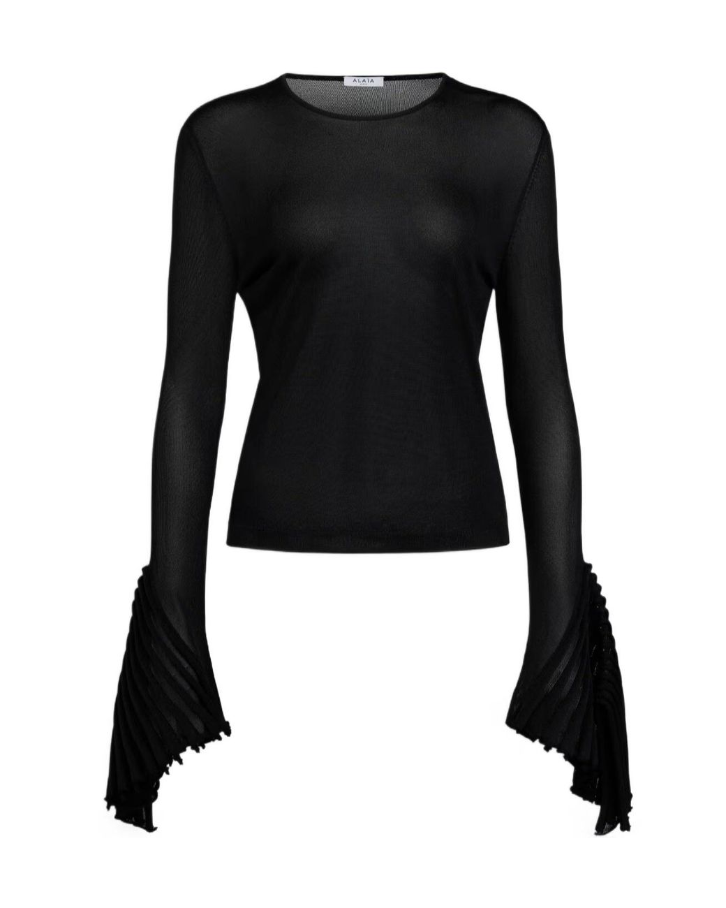 Alaïa Black Alaïa Godet Sleeve Top