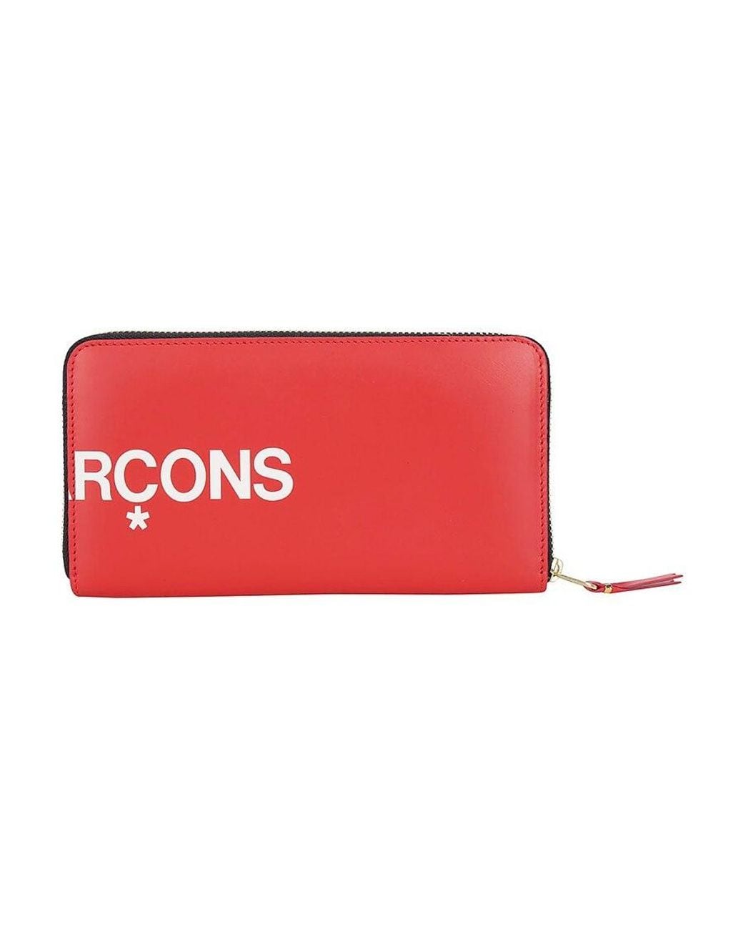 Comme des Garçons Red Comme Des Garçons Wallet Logo Printed Zipped Wallet for men