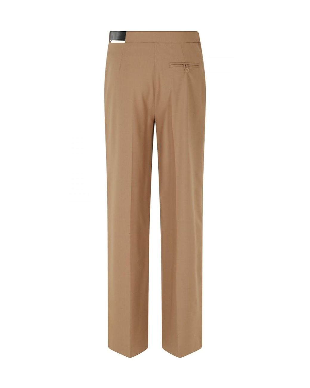 Semicouture Natural Debbie Belted Straight-Leg Trousers