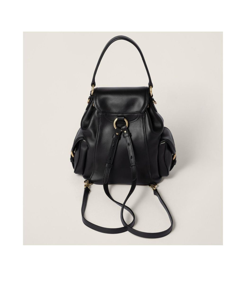 Miu Miu Black Leather Backpack