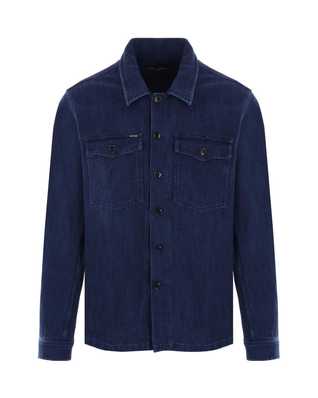 Tom Ford Blue Straight Hem Denim Shirt for men