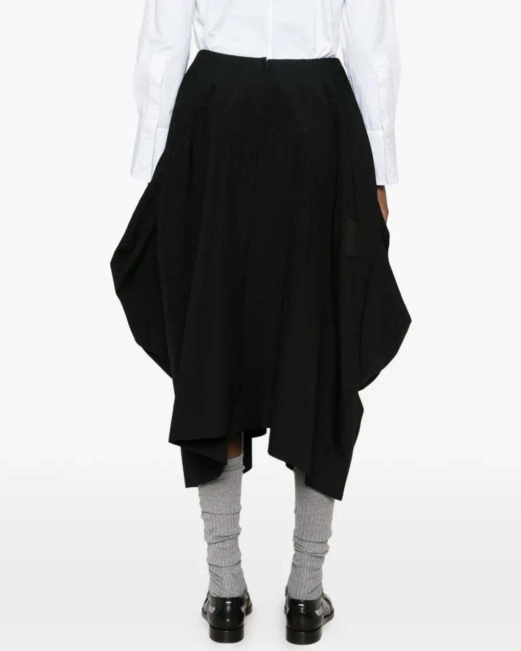 Comme des Garçons Black Draped Asymmetric Midi Skirt