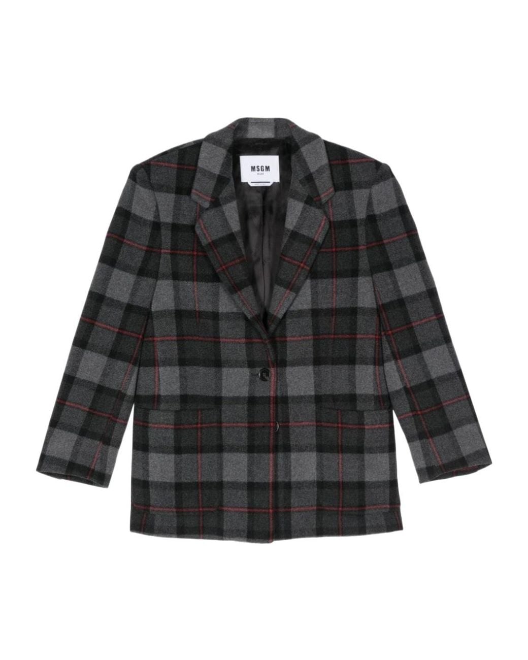 MSGM Black Checked Blazer
