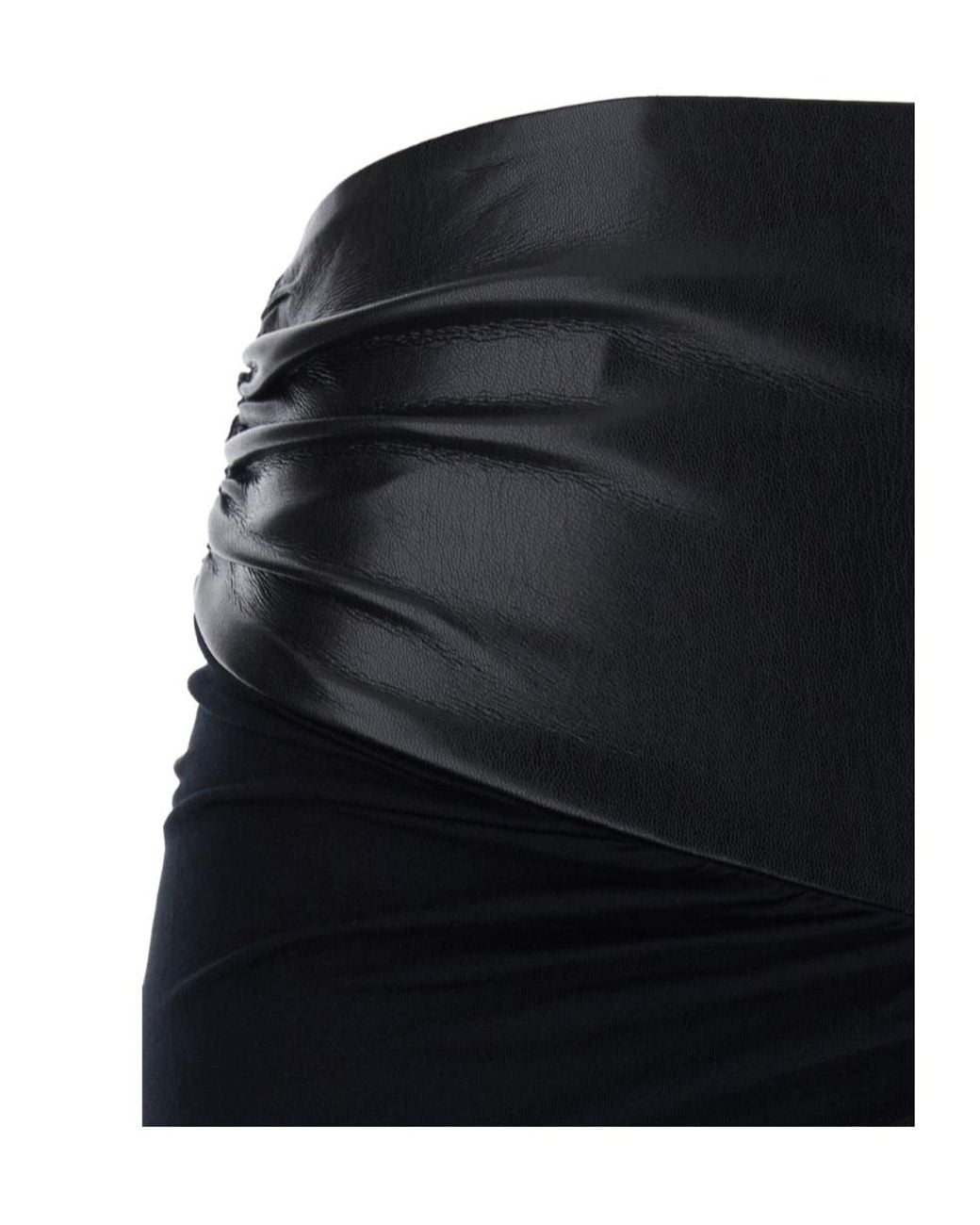 ANDAMANE Black Panelled Ruched Detail Skirt